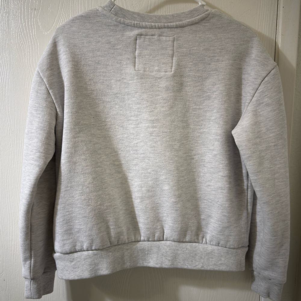 Superdry Gray Sweatshirt with Blue and Yellow Logo
